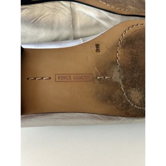 Vince Camuto Shoes Silver Flat Loafer Leather Size 9 M - Picture 8 of 10